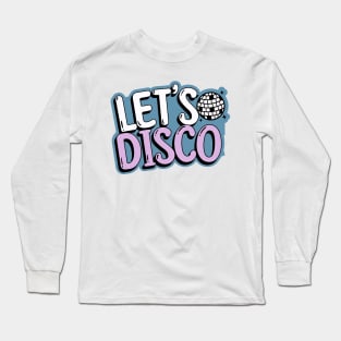 DISCO  - Let's Disco Mirror ball (blue/lavender) Long Sleeve T-Shirt